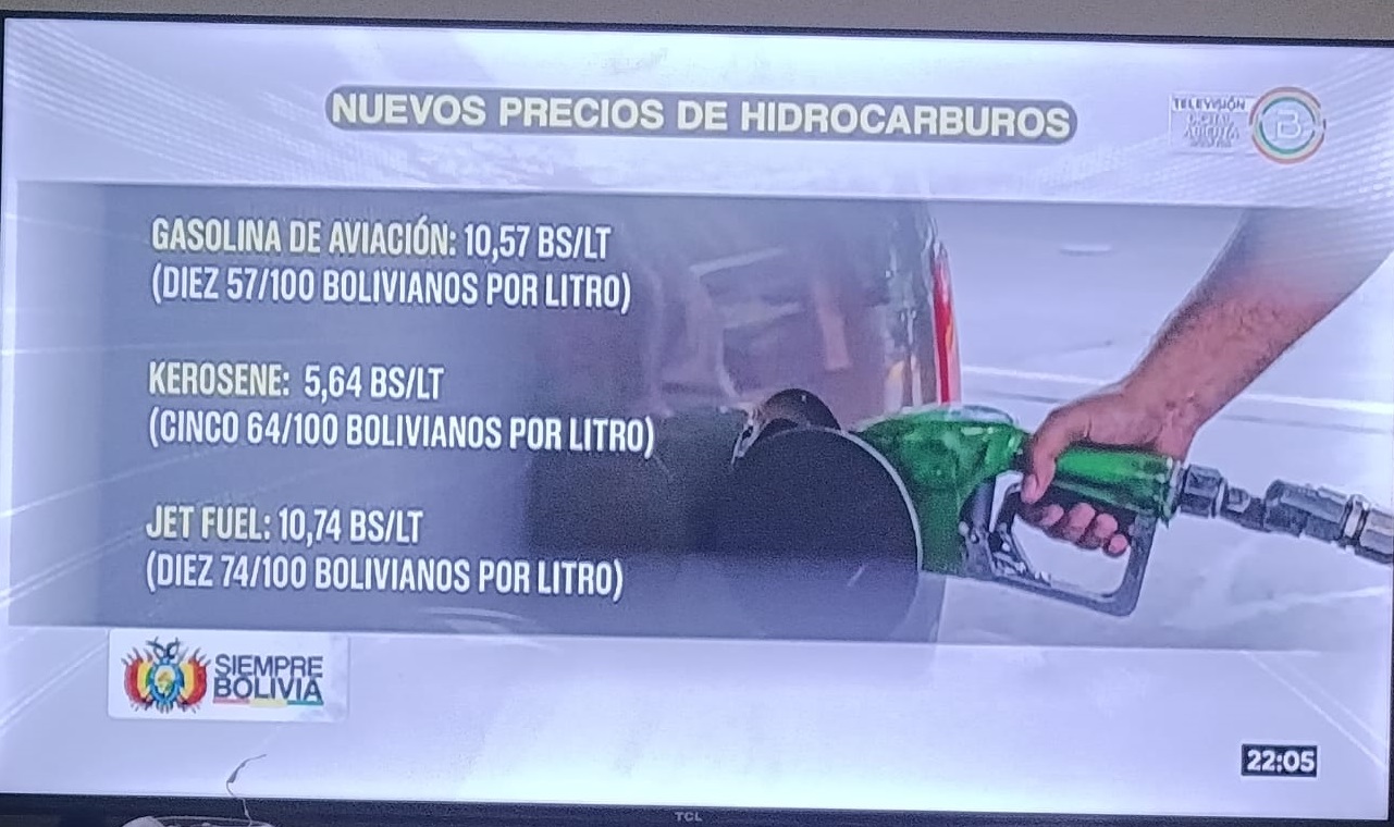 Gobierno anuncia aumento de precios de combustibles y salario mínimo en Bolivia
