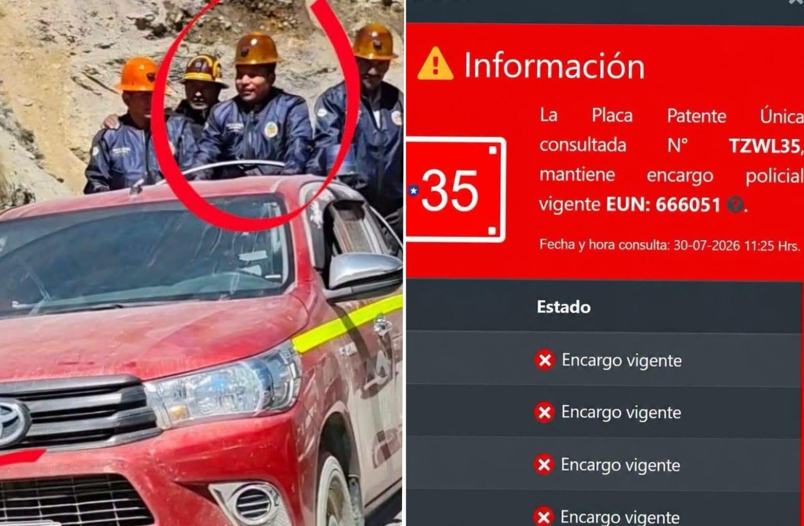 Denuncian que Gobernador de Cochabamba utilizó vehículo robado en Chile durante gira oficial