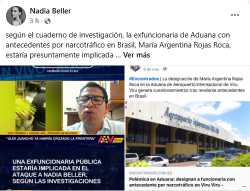 Nadia Beller denuncia vínculo de exfuncionaria de Aduana en intento de feminicidio