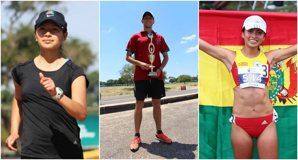 Los atletas bolivianos Wendy Cornejo, Marco Rodríguez y Stefany Coronado